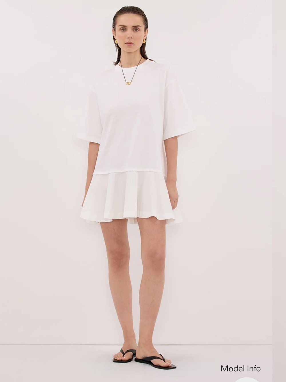 DISSH Noah White Short Sleeve Ruffle Mini Dress NWT